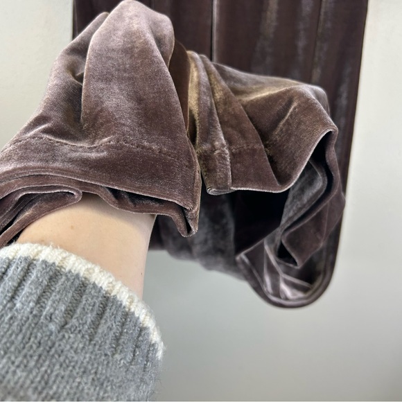 a new day 6 Velvet Wide Leg Pants in Dusty Purple Mauve/Brown Pockets Elastic - Picture 13 of 16